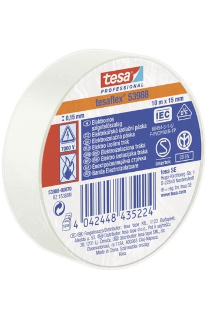 ΤΑΙΝΙΑ ΜΟΝΩΤΙΚΗ 15x10_leykh TESA lazy lazy Ταινία Ηλεκτρομονωτική Τesa 20μΧ19μμ Σε Λευκό Χρώμα lazy