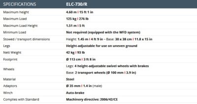 guil GUIL ELC-730R | Χειροκίνητο Ανυψωτική ικανότητα 4.60 m – 125 kg lazy